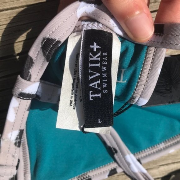 Black Blossom/Floral Print Tavik Jett Triangle Bikini Top - Picture 7 of 12